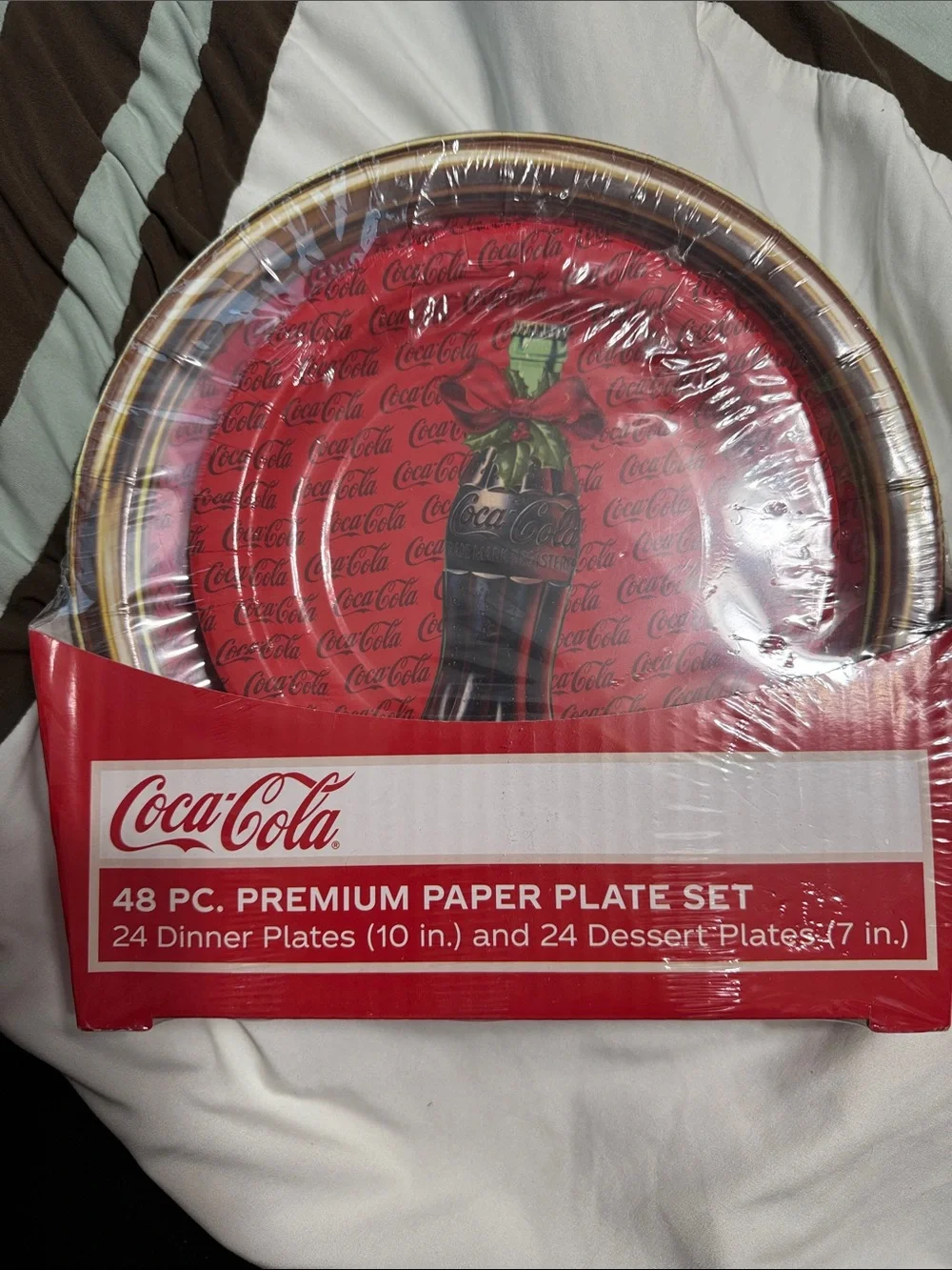 Coca Cola Red and Gold Festive Paper Plate Set